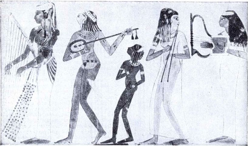 Музыкантши. Древнеегипетская стенная роспись. XV век до н.э.