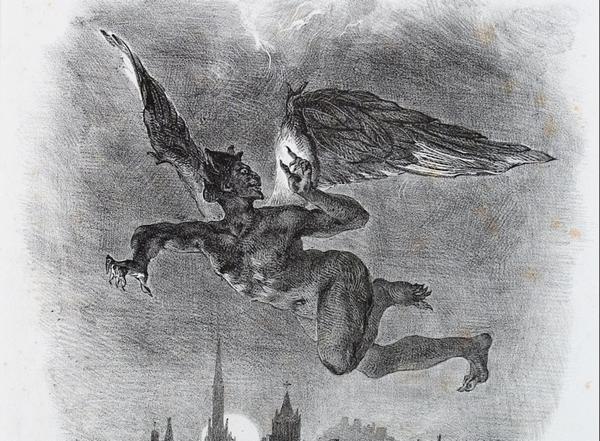 Eugène Delacroix «Mephistopheles in the Sky» (фрагмент)